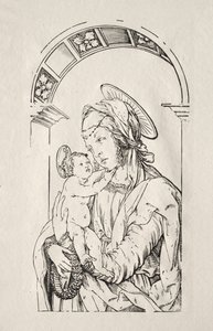 Neitsyt lapsen kanssa kaaren alla, 1508. tekijältä Hans Burgkmair