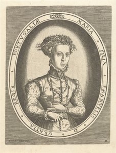 Portugalin prinsessa Marian muotokuva Euroopan kuninkaalliset talot (sarjan nimi) tekijältä Hans Collaert (I)