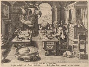 Lapis Polaris, Magnes (The Lodestone, The Magnet) tekijältä Hans Collaert the Younger after Jan van der Straet