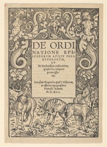 Otsikkoreuna, jossa on Three Stags ja Hind, 1500-luvun alku. tekijältä Hans Cranach
