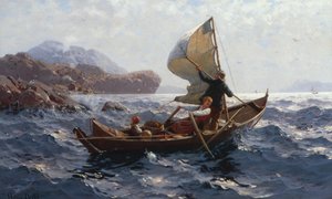 Nainen, mies ja lapsi Oselverissa tekijältä Hans Dahl