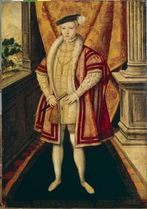 Englannin ja Irlannin kuninkaan Edward VI:n (1537-1553) muotokuva (Englannin kuninkaan Edward VI:n muotokuva). Tudor-dynastian kolmas suvereeni, hän on ensimmäinen valtaistuimelle noussut protestanttinen suvereeni. Hans Eworthin (Ewouts) maalaus (n