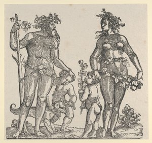 Villi mies ja villi nainen, 1545. tekijältä Hans Guldenmond