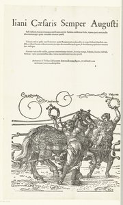 Triomfwagen van Keiser Maximiliaan I Kopieën naar Dürers Triomfwagen voor keizer Maximiliaan I (sarjan nimi) Tämä on voittovaunu Invictuksen kunniaksi. Ja Loistavin prinssi D. Maximilianus Caesaris Semper Augustus, Ja Albertuksen kautta tekijältä Hans Guldenmund