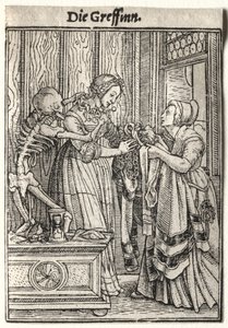 Kuoleman tanssi: Kreivitär. tekijältä Hans Holbein