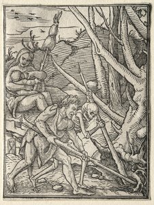 Kuoleman tanssi: Adam, joka muokkaa maata. tekijältä Hans Holbein