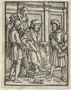 Kuoleman tanssi: Canon tai Prebendary, tuomari. tekijältä Hans Holbein