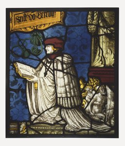Premonstratensian kaanoni; n. 1520 (patametalli ja väritön lasi, oksidimaali ja hopea tahra; mukana lyijy) tekijältä Hans Holbein der Jüngere