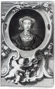 Anne of Cleves, kaiverrus Jacobus Houbraken, 1740 tekijältä Hans Holbein der Jüngere