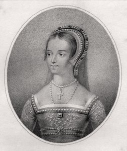 Catherine Parr, Bocquetin kaivertama kirjasta "A Catalog of the Royal and Noble Authors", julkaistu 1806 tekijältä Hans Holbein der Jüngere