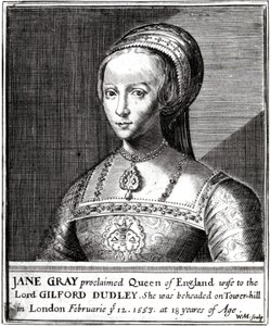 Jane Gray, kaiverrus William Marshall, 1648 tekijältä Hans Holbein der Jüngere