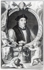 John Fisher, Rochesterin piispa, kaiverrus Jacobus Houbraken, n. 1738-42 tekijältä Hans Holbein der Jüngere
