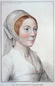 Francesco Bartolozzin (1727-1815) kaivertama Catherine Howardin (1520-42) muotokuva 1796 tekijältä Hans Holbein der Jüngere