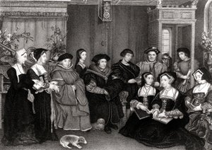 Thomas Moren (1478-1535), Englannin liittokanslerin perhe tekijältä Hans Holbein der Jüngere