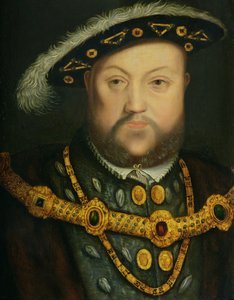 Henry VIII:n (1491-1547) muotokuva jalokiviketjussa ja turkisvaatteissa