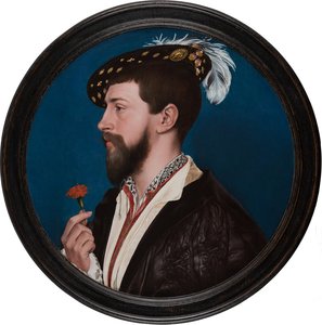 Muotokuva Simon Yrjö Cornwallin kuninkaasta , noin 1535-40 (sekatekniikka tammipuulle) tekijältä Hans Holbein the Elder