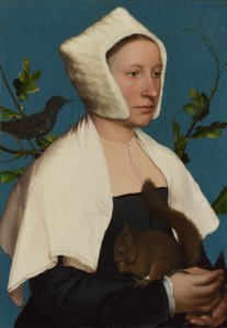 Nainen, orava ja kottarainen (Anne Lovell)  tekijältä Hans Holbein the Younger