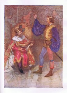 Ja minä kuolen sata tuhatta kuolemaa ennen kuin rikon pienimmänkin osan tästä lupauksesta (Kuningas Henrik IV), teoksesta The Complete Works of Shakespeare, jonka on julkaissut George Harrap & Co Ltd, 1920-luvulla. tekijältä Hans Holbein der Jüngere