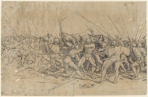 Taistelukohtaus, noin 1524 (kynä, muste ja tussi)