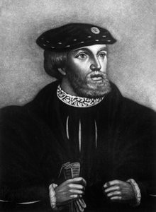 Edward Stafford, 3. Buckinghamin herttua (1478 1521), Magdalen Collegen perustaja Cambridgessa, mestattiin maanpetoksesta vuonna 1521 (kaiverrus) tekijältä Hans Holbein der Jüngere