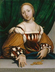 Korintin Laïs, 1526 (öljy kalkkipuulle) tekijältä Hans Holbein der Jüngere