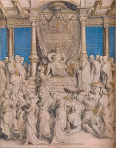 Salomo ja Saban kuningatar, n. 1534 tekijältä Hans Holbein der Jüngere