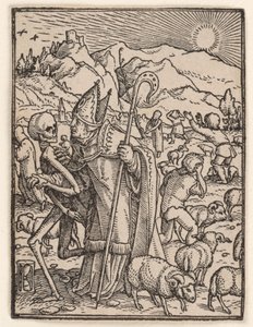 Piispa, teoksesta "Kuolemantanssi" tekijältä Hans Holbein the Younger