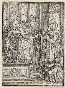 Kreivitär teoksesta ”Kuolemantanssi” (Lyon), 1538 tekijältä Hans Holbein the Younger
