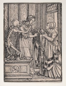 Kreivitär, teoksesta "Kuolemantanssi" tekijältä Hans Holbein the Younger