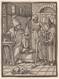 Tohtori (tai lääkäri), teoksesta "Kuolemantanssi" tekijältä Hans Holbein the Younger