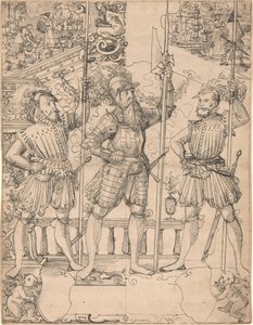 Halberdier ja Two Pikemen tekijältä Hans Jakob Plepp