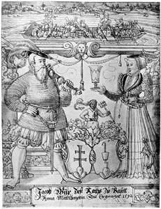 Jacob Wyx Baselista ja hänen vaimonsa Anna, 1592 1901 tekijältä Hans Jakob Plepp