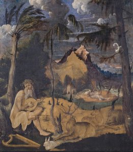 Orpheus eläinten joukossa, 1519 (tempera kankaalle) tekijältä Hans Leu