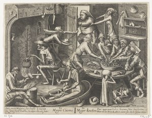 Laiha keittiö Le Maigre Cuisine / The Skinny Keucken (otsikko esineessä) tekijältä Hans Liefrinck (I)