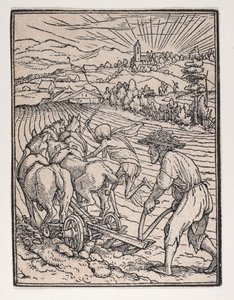 Talonpoika tai kyntäjä, Kuolemantanssista, n. 1526, julkaistu 1538.