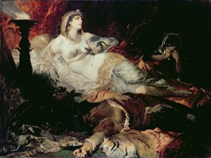 Kleopatran kuolema (öljy kankaalle) tekijältä Hans Makart