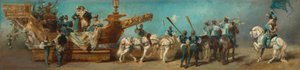 Luonnos vuoden 1879 juhlakulkueeseen - Tonavan höyrylaivayhtiö