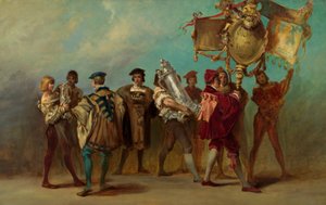 Luonnos vuoden 1879 juhlakulkueeseen - kaivertajat ja pronssinvalajat tekijältä Hans Makart