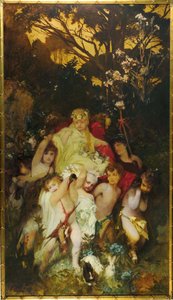 Moderni Amoretti, Triptyykki, keskustaulu, 1868. tekijältä Hans Makart