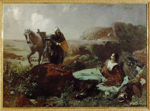 Kolmikymmenvuotisen sodan kenraali kreivi Pappenheimin kuolema ... (maalaus kankaalle) tekijältä Hans Makart