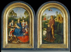 Bruggen porvarin Jan Du Cellierin diptyykki ... tekijältä Hans Memling
