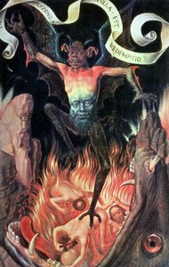 Helvetin oikea paneeli maallisen turhuuden ja jumalallisen pelastuksen triptyykistä, n. 1485