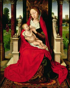 Madonna ja lapsi Enthroned, n. 1492-1494 tekijältä Hans Memling