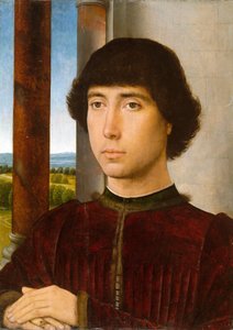 Miehen muotokuva loggialla tekijältä Hans Memling