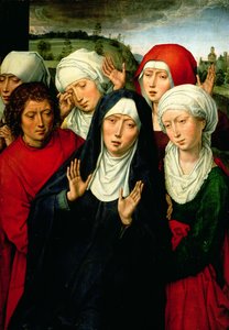 Pyhät naiset, oikeanpuoleinen paneeli Deposition-diptyykissä, n. 1492-94 tekijältä Hans Memling