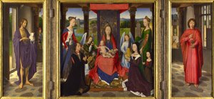 Neitsyt ja lapsi pyhimysten ja lahjoittajien kanssa tekijältä Hans Memling