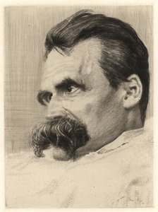 Muotokuva Friedrich Nietzschestä (1844 - 1900), saksalaisesta filosofista - Hans (Johannes) Olde (1855-1917) tekijältä Hans Olde