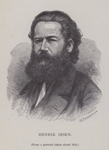 Henrik Ibsen, norjalainen näytelmäkirjailija, teatteriohjaaja ja runoilija. tekijältä Hans Peter Hansen