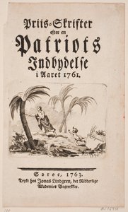 Nimisivu vinjetillä kirjoitukselle "Skrifter isänmaallisen kutsun jälkeen vuonna 1761"