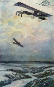 Sotilaallinen kaksitaso tiedustelumatkalla Argonnerwan yli tekijältä Hans Rudolf Schulze